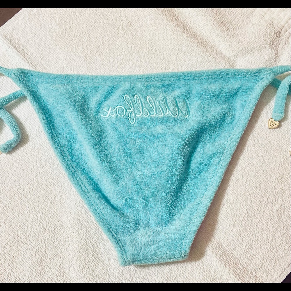 WILDFOX Baby Blue Terry Cloth Bikini Bottoms